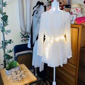 4ever21 long sleeve creamy dress